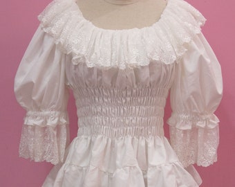Custom size- Gothic Sweet Classic Lolita Lace Cotton Blouse