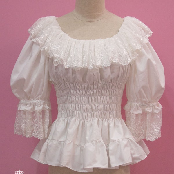 Custom size- Gothic Sweet Classic Lolita Lace Cotton Blouse