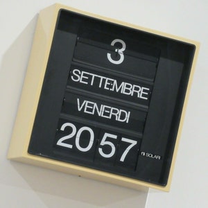 Cifra 6 Palette Clock by Gino Valle for Solari, Udine, 1960s