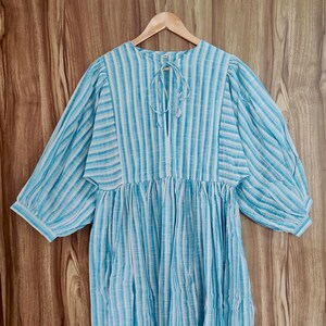 Hand Loomed Cotton Dress: Block Print Midi or Mini Dress