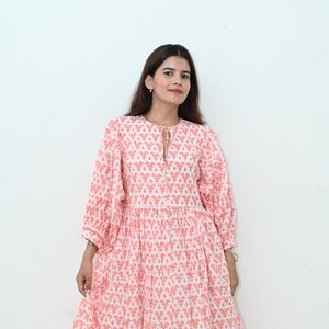 Block print Dress cotton Dress summer Dress for women, midi dress Indian Floral printed Top & Tunic Daily wear Tunic gift for her