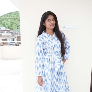 Tunic Shirt Dress, Long-Sleeved Shirt Dress, Washed Cotton Clothing, Wooden Button Shirt Dress, Loose Shirt Dress, Long Shirt For Women