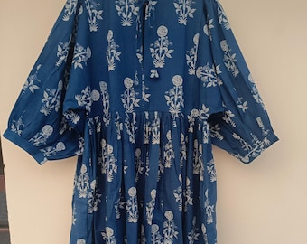 Dress, Bohemian Dress,Block print Dress,Indian Cotton Dress,Handblock Dress,Cotton Dress For Women,India PrintDress Block Summer Dress,Long.