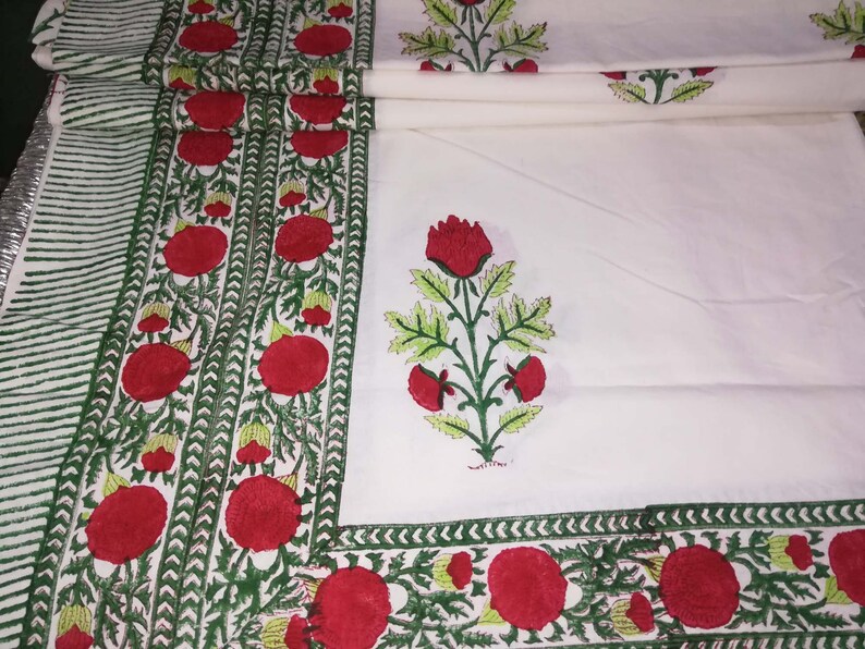 Jaipuri Hand Block Print Cotton Sofa Cover/Flat Sheet Handmade Etsy