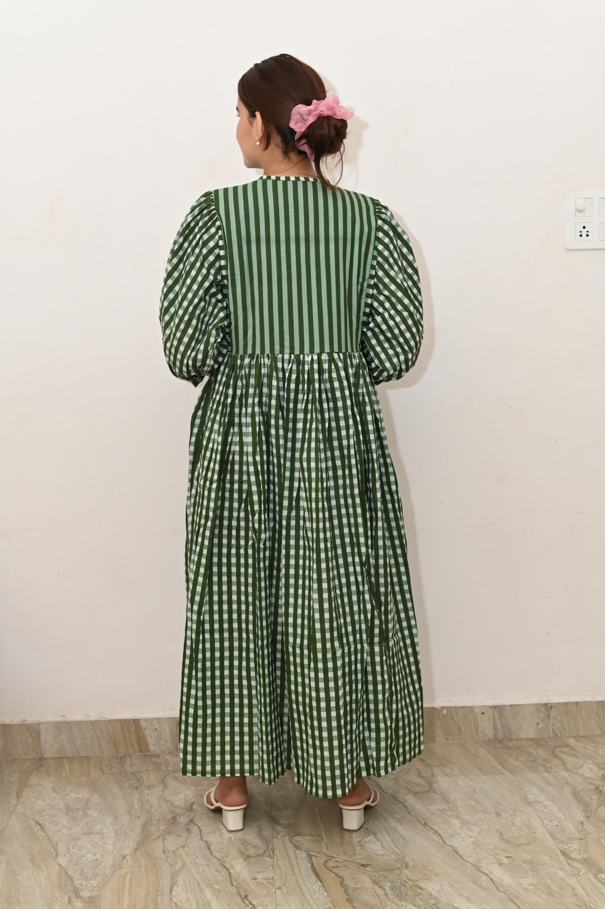 striped balloon sleeve maxi dress Karen Millen Military Mono Stripe Balloon Sleeve Maxi Dress