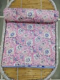 New Sanganeri Hand Block Print Ac Dohar Hand Printed Quilt Cotton Jaipuri Blanket Reversible Cotton Ac Dohar Floral Print Bedding Throw