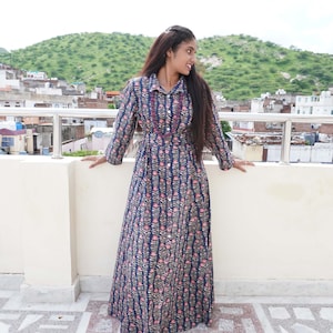 New Hand made cotton shirt dress long shirt.