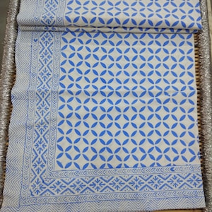 Indian Hand Block Print Cotton Bedspread: 90&quot;X108&quot;