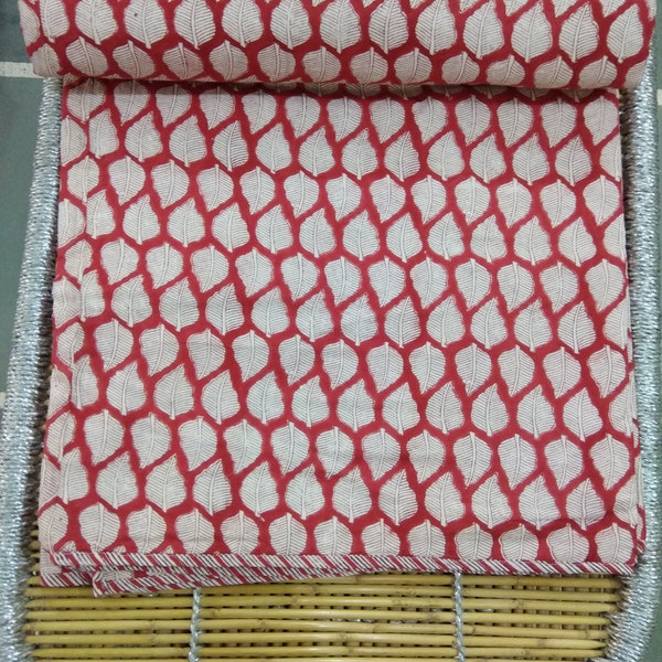 Indian Ac Dohar Hand Block Print Cotton Ac Quilt Hand Printed Bedding Bedspread Reversible Ac Dohar Throw