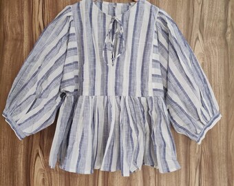 Floral Block Print Mini Dress: Hand Loom Cotton Tunic Top
