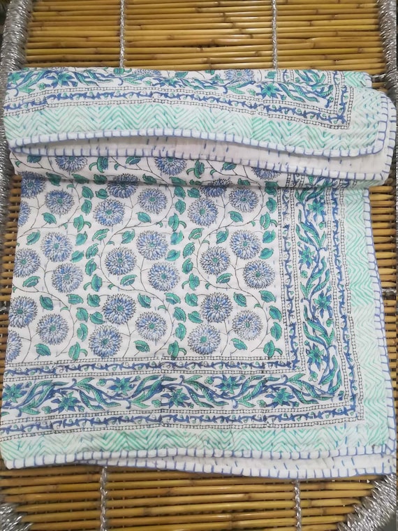 Indian Handmade Baby Quilt Cotton Baby Quilt Hand Block Print Cotton Kantha Bedding Baby Blanket Kantha Baby Quilt 40x40inch Etsy Australia