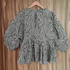 Kyra Top Dress, Mini Dress, hand print Tunic Top, Deep Neck with string closer  Cotton kyra dress green Dress Short.