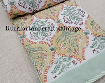 Hand Block Print Cotton Dohar | Jaipur Printed Reversible Summer AC Blanket