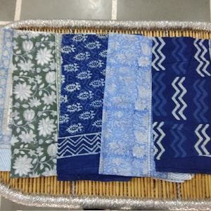 Hand Block Print Cotton Sarong: Indian Beach Scarf