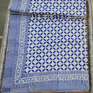 Hand Block Print King Size Bed Sheet: Indian Cotton Bedspread