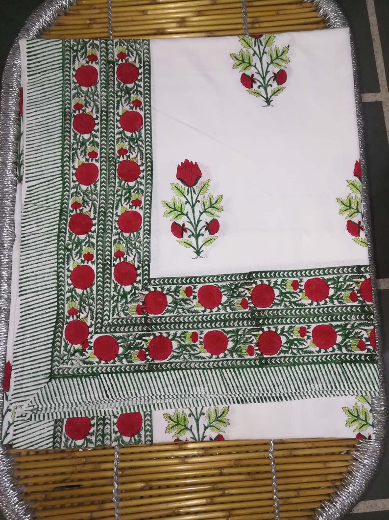 Jaipuri Hand Block Print Cotton Sofa Cover/flat Sheet Handmade Etsy