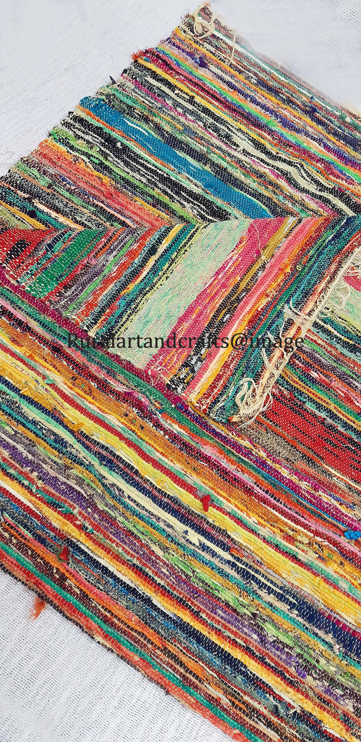Vintage Sari Chindi Rug: Bohemian Reversible Rag Rug - Etsy