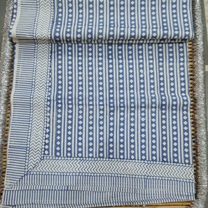 Handmade Cotton Bed Sheet: Block Print Indian Bedspread Throw