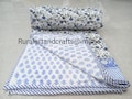 Reversible Dohar Soft Cotton Quilt Hand Block Print Quilt Floral Print Soft Cotton Quilt AC Blanket