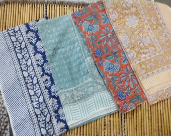 Handmade Indian Cotton Sarong: Block Print Beach Scarf