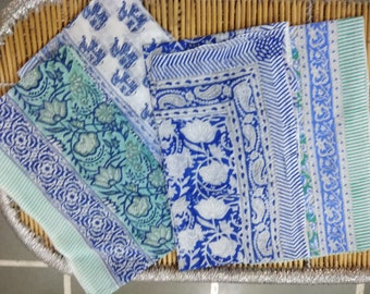 Hand Block Printed Cotton Sarong, Beach Scarf, Bikini Cover Up