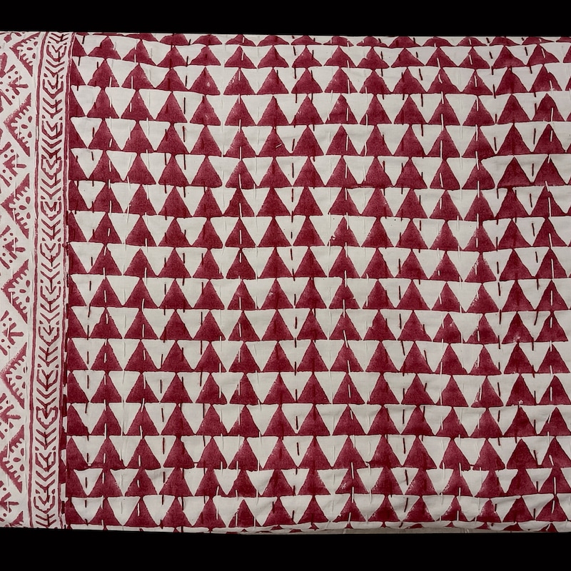 kantha cotton pants Red on White Pattern main image 1