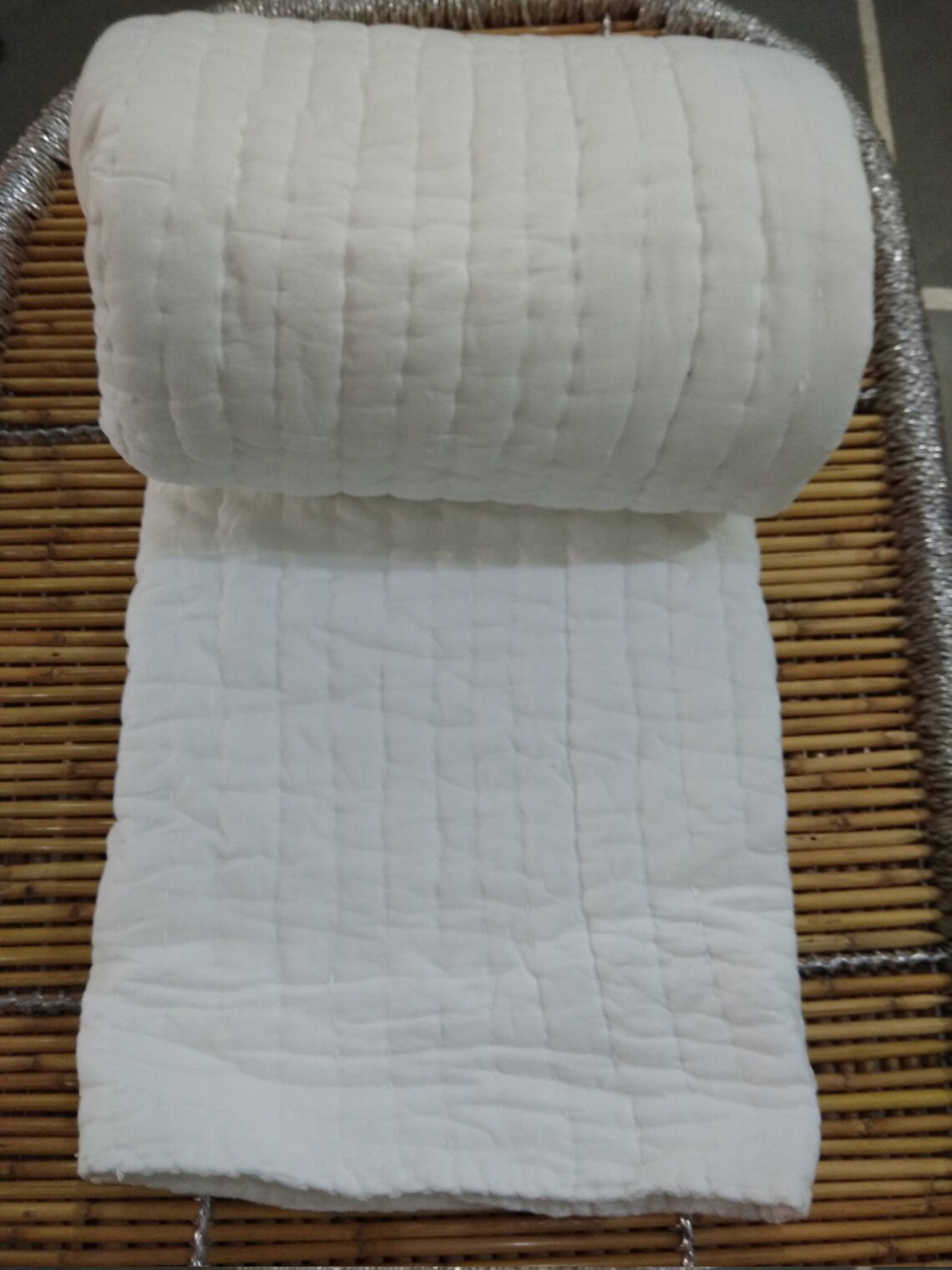 White Handmade Cotton Quilt King & Twin Size Quilt Jaipuri Etsy