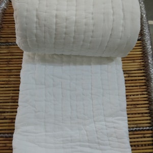 White Handmade Cotton Quilt KIng & Twin Size Quilt Jaipuri Quilt Home Decor Bedding Quilt Throw