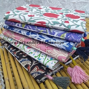 Indian Hand Block Print Notebook Set: Floral Journal, Two Sizes