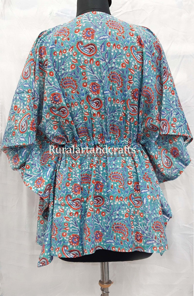 BRIGHT MUSTARD HAND BLOCK PRINTED KAFTAN DRESS