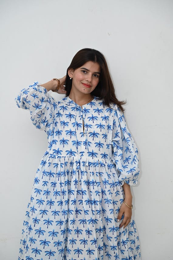 blue shirred dress Palm Beach Flutter Sleeve Maxi Dress main image 0