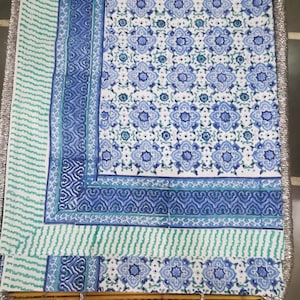 Indian Hand Block Print Bedspread Blanket Throw Home Decor Bedding ...