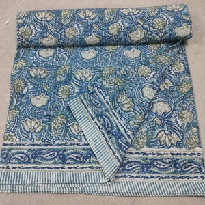 Katoenen platte laken slaapkamer decor handblok print laken nieuwe bloemenprint sprei katoenen beddengoed gooien kingsize