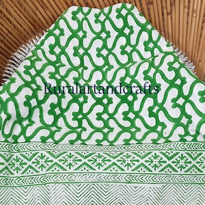 Hand Block Print Cotton Bed Cover: Indian Tapestry, Home Decor