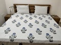 Hand Block Print Cotton Bed Cover: Floral Tapestry, Indian Decor