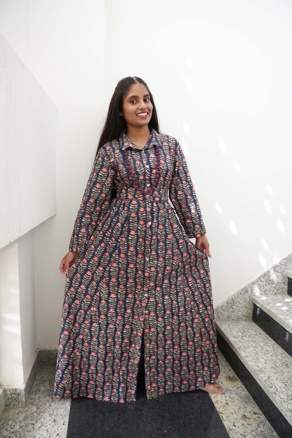 New Hand made cotton shirt dress long shirt.