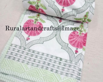 Hand Block Print Cotton Dohar | Jaipur Printed Reversible Summer AC Blanket