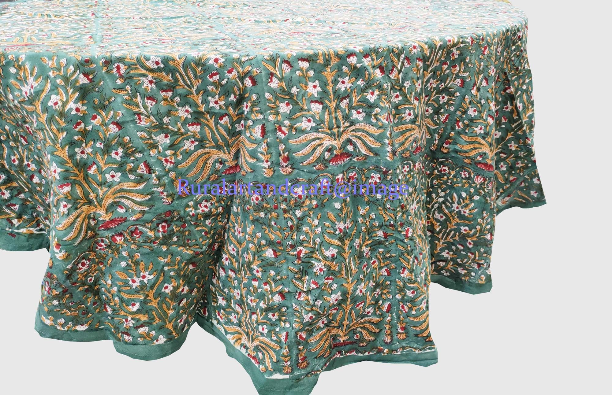 Round Table Cover With Set of Napkins Handmade Round Table Etsy