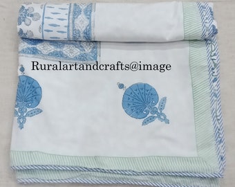 Hand Block Print Cotton Dohar | Jaipur Printed Reversible Summer AC Blanket