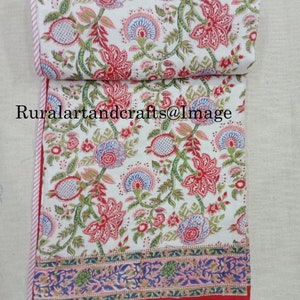 Multi floral Dohar Summer Blanket Summer Quilt Indian Handcrafted Jaipuri Hand Block Printed Reversible Dohar Cotton Voile Dohar AC Blanket