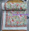 Reversible Cotton Ac Dohar Hand Block Print Cotton Dohar Indian Ac Quilt Blanket Kantha Throw Hand Printed AC Blanket Throw