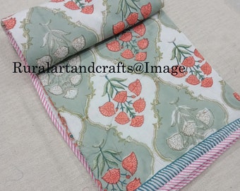 Hand Block Print Cotton Dohar | Jaipur Printed Reversible Summer AC Blanket