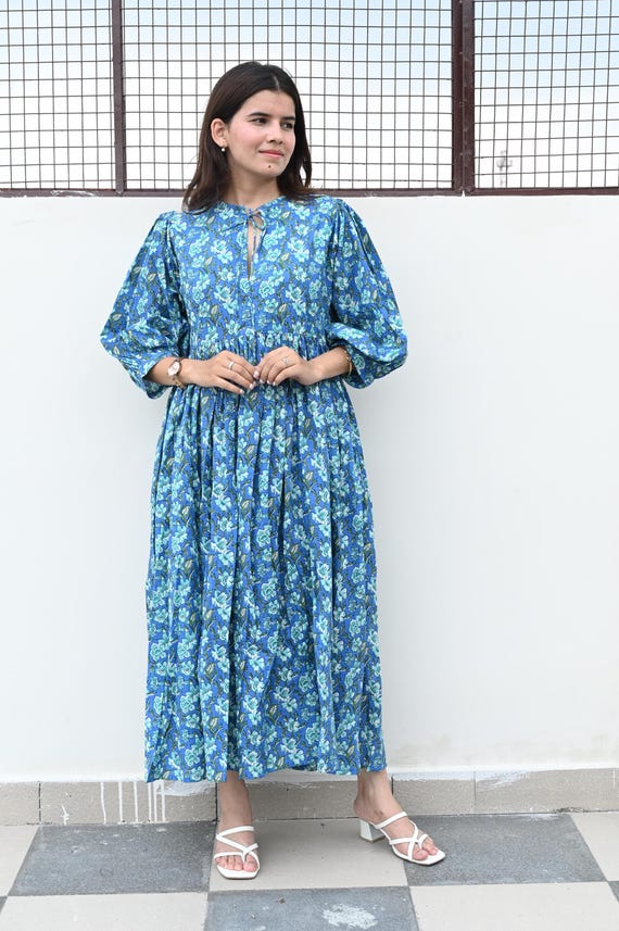 peacock blue midi dress INSPIRE CHIC Women's Dress Crewneck Long Sleeves Frilled A-Line Midi  Dresses with Pockets Coffee S