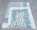 Floral Hand Block Print Cotton Bed Cover: Indian Tapestry Blanket