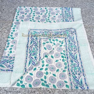 Flat sheet Bed cover floral printed bed cover cotton bedding cover Home Living Decor Indian Hand Block Print Bedding Tapestry Cotton Blanket