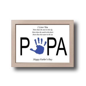 Handprint art, Father&#39;s day gift, First father&#39;s day , Gift for papa , Toddler handprint craft ,DIY kid craft, Gift for grandpa ,papa gift