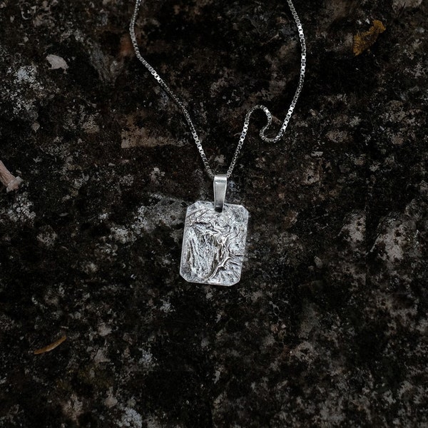 Minimalist silver necklace, Square pendant necklace, Modern necklace Dainty silver necklace Cool necklace Simple silver necklace Unique gift
