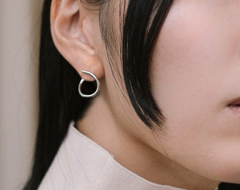 Silver tiny hoop earrings Silver hoops Minimal stud earrings Dainty hoop earrings Minimal studs Small silver earrings Simple stud earrings