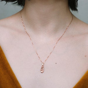 Rose gold bridal necklace Rose gold drop necklace Dainty rose gold necklace Pink gold necklace Elegant necklace Rose gold teardrop necklace 18k rose gold plated
