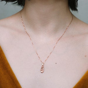 Rose gold bridal necklace Rose gold drop necklace Dainty rose gold necklace Pink gold necklace Elegant necklace Rose gold teardrop necklace